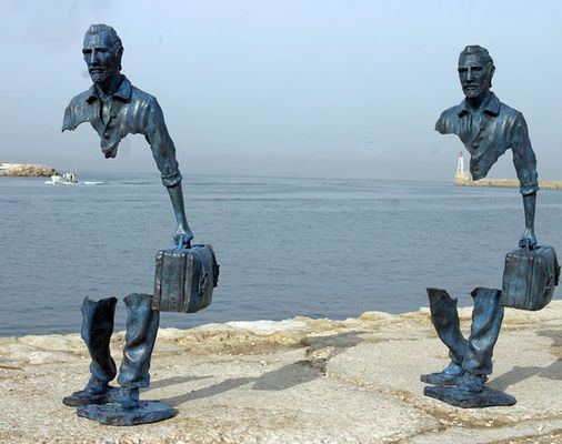 Bruno Catalano Bronze Sculpture Abstract Man Statue Modern Art Home Decor
