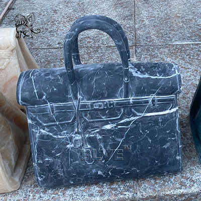 Brand Bag Marble Sculpture Handbag Statues Stone Nero Margiua Hand Carved Luxury Goods Morden Art Decoration