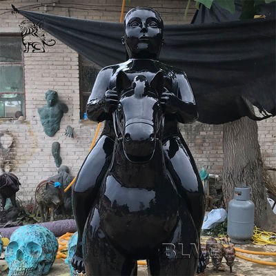 Bronze Fat Lady Sculpture Fernando Botero Statue Woman Riding Horse Garden Decoration Famous Metal Sculpture