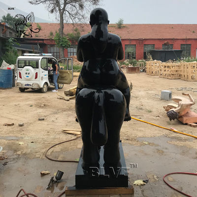 Bronze Fat Lady Sculpture Fernando Botero Statue Woman Riding Horse Garden Decoration Famous Metal Sculpture