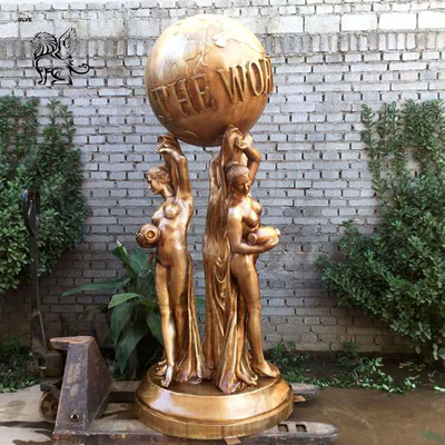 BLVE The World Is Yours Statue Full Size Bronze Sculpture Naked Modern Art Metal Outdoor