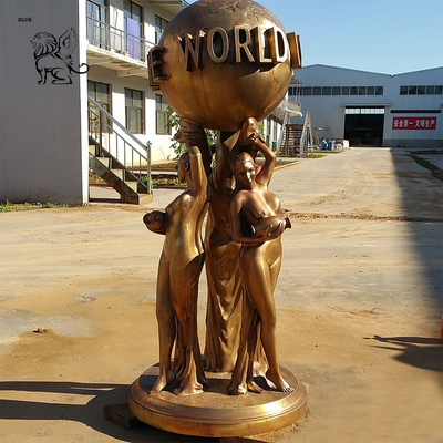 BLVE The World Is Yours Statue Full Size Bronze Sculpture Naked Modern Art Metal Outdoor