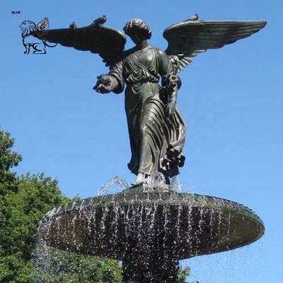 BLVE Bronze Angel Statue Pool Water Fountain Large Outdoor Sculptures Garden Fountains Decorative