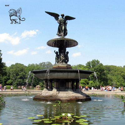 BLVE Bronze Angel Statue Pool Water Fountain Large Outdoor Sculptures Garden Fountains Decorative