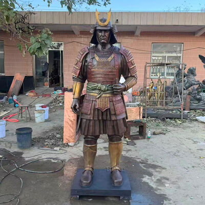 Бронзовая статуя самурая японский металлический сад мемориальные скульптуры наружное украшение на заказ