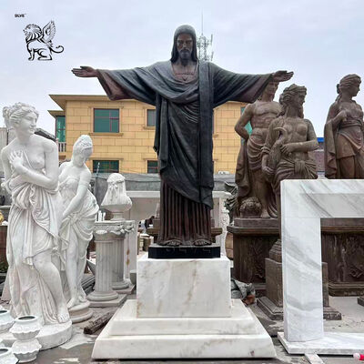 Бронзовая Рио-де-Жанейро Статуя Иисуса Христа-Искупителя Скульптура в натуральном размере Фигура Религиозное святилище Церковный двор